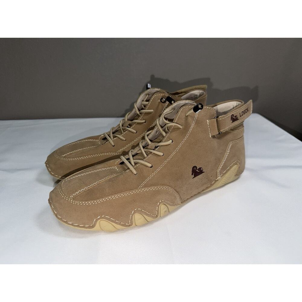 Ldeck Khaki Suede Waterproof Breathable Orthopedic Outdoor Sneakers Boots 42